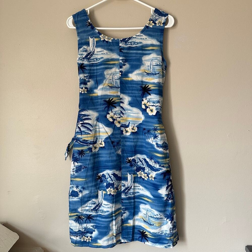 Hilo Hattie Vintage Dress Women SMALL Hawaiian Tropical Vacation Tie Wrap Waist - Picture 6 of 9